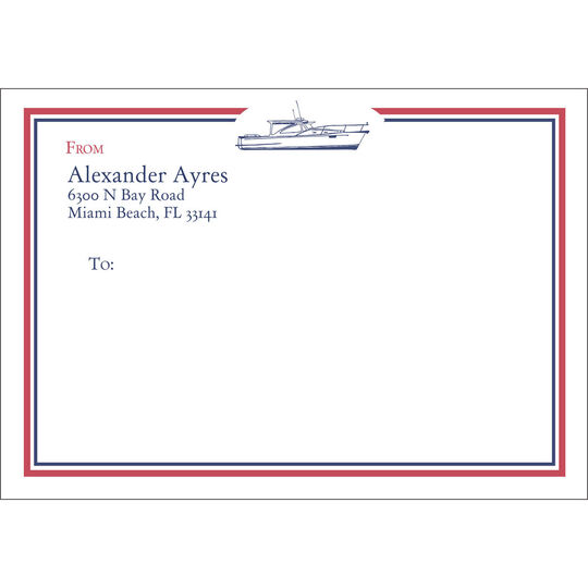 Picnic Boat Large Mailing Labels